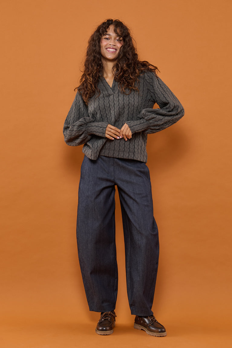 Froks Maya Sweatshirt / Charcoal braided