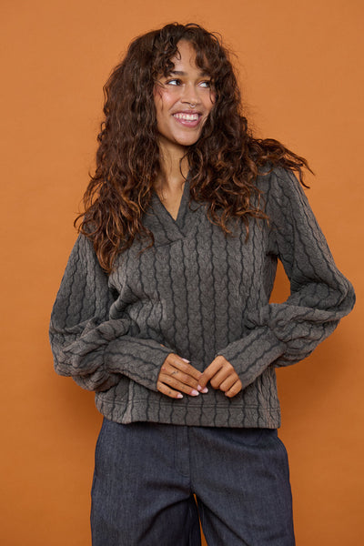 Froks Maya Sweatshirt / Charcoal braided