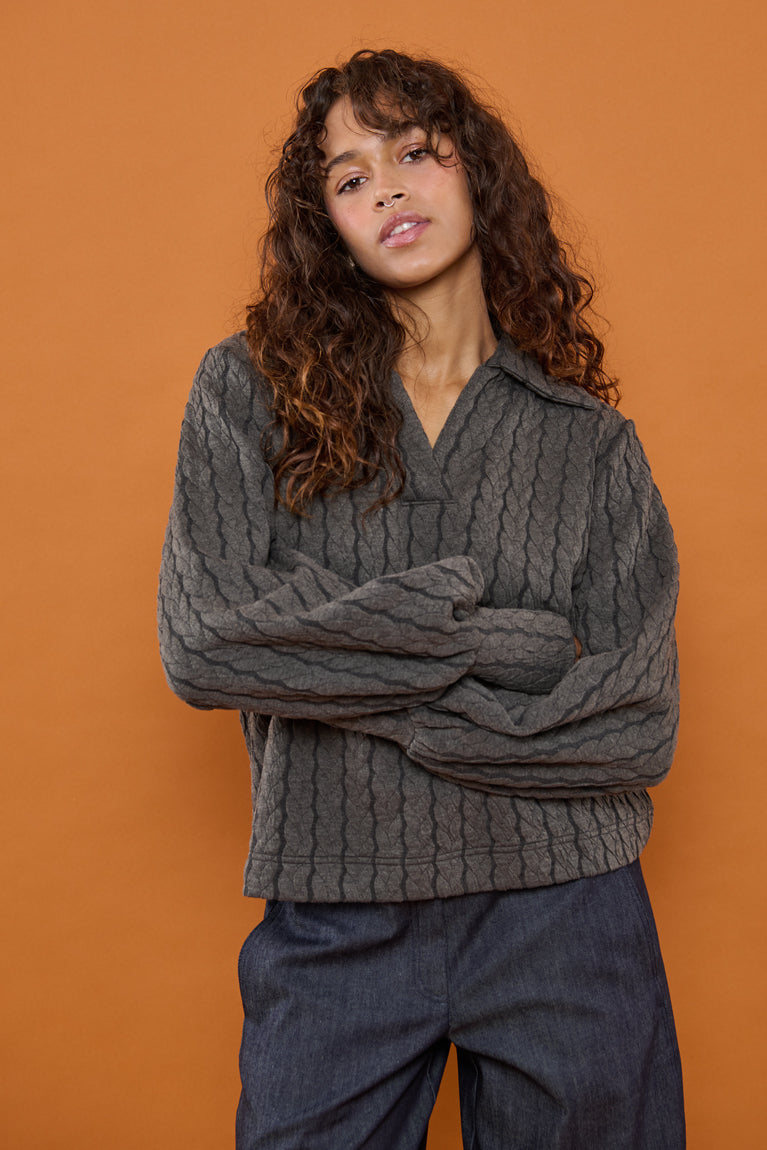 Froks Maya Sweatshirt / Charcoal braided