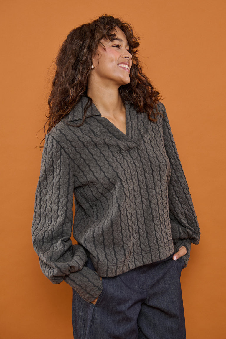 Froks Maya Sweatshirt / Charcoal braided