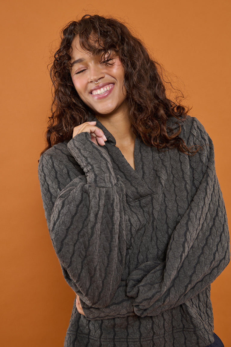 Froks Maya Sweatshirt / Charcoal braided