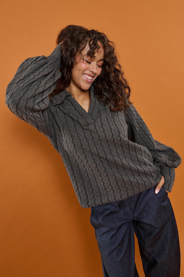 Froks Maya Sweatshirt / Charcoal braided