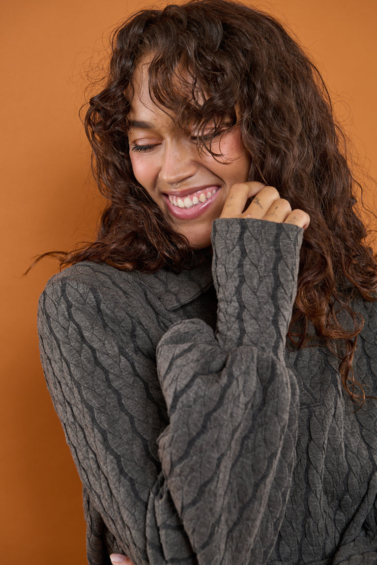 Froks Maya Sweatshirt / Charcoal braided