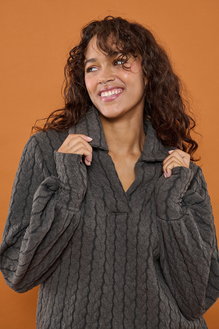 Froks Maya Sweatshirt / Charcoal braided