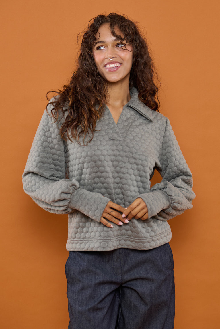 Froks Maya Sweatshirt / Granite brown & bubbles