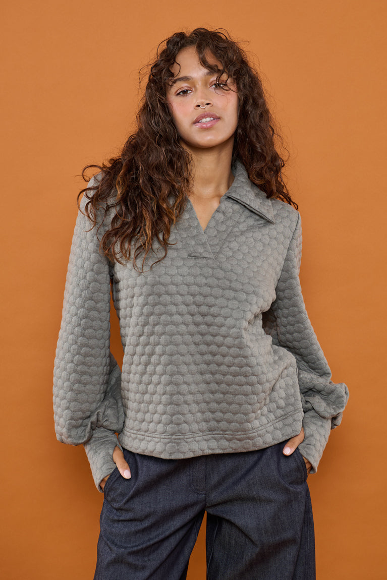 Froks Maya Sweatshirt / Granite brown & bubbles