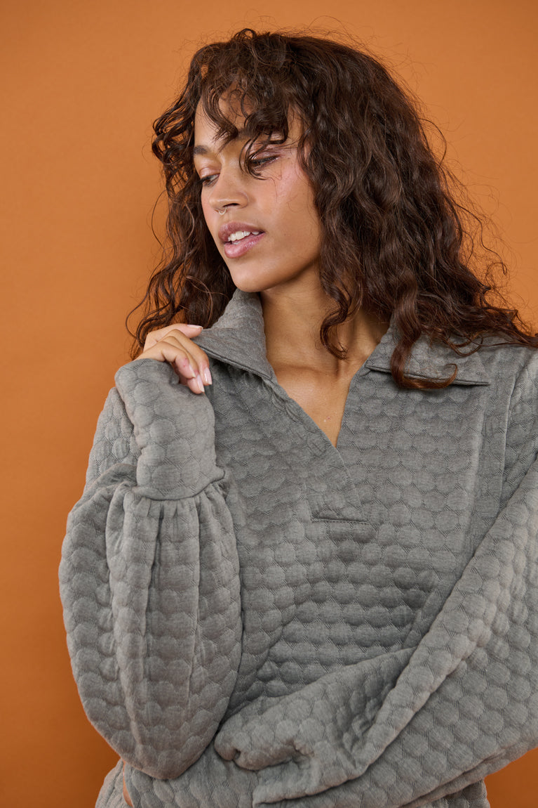Froks Maya Sweatshirt / Granite brown & bubbles