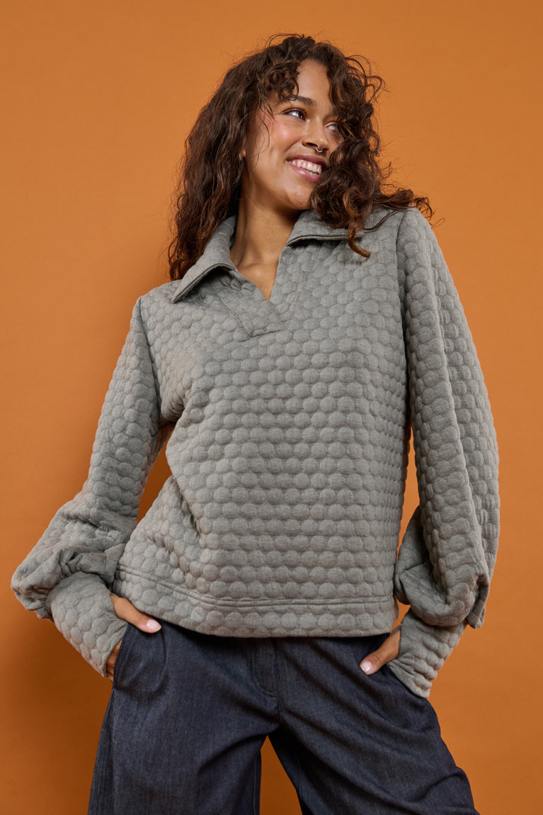 Froks Maya Sweatshirt / Granite brown & bubbles