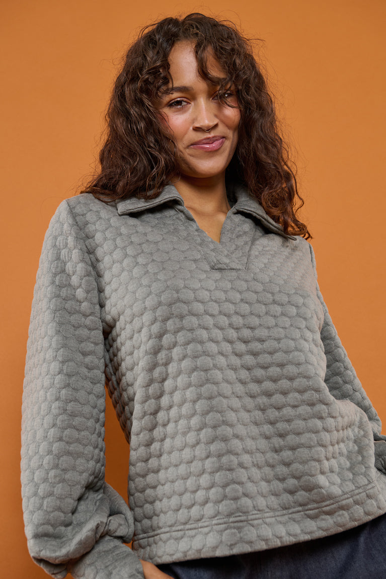 Froks Maya Sweatshirt / Granite brown & bubbles