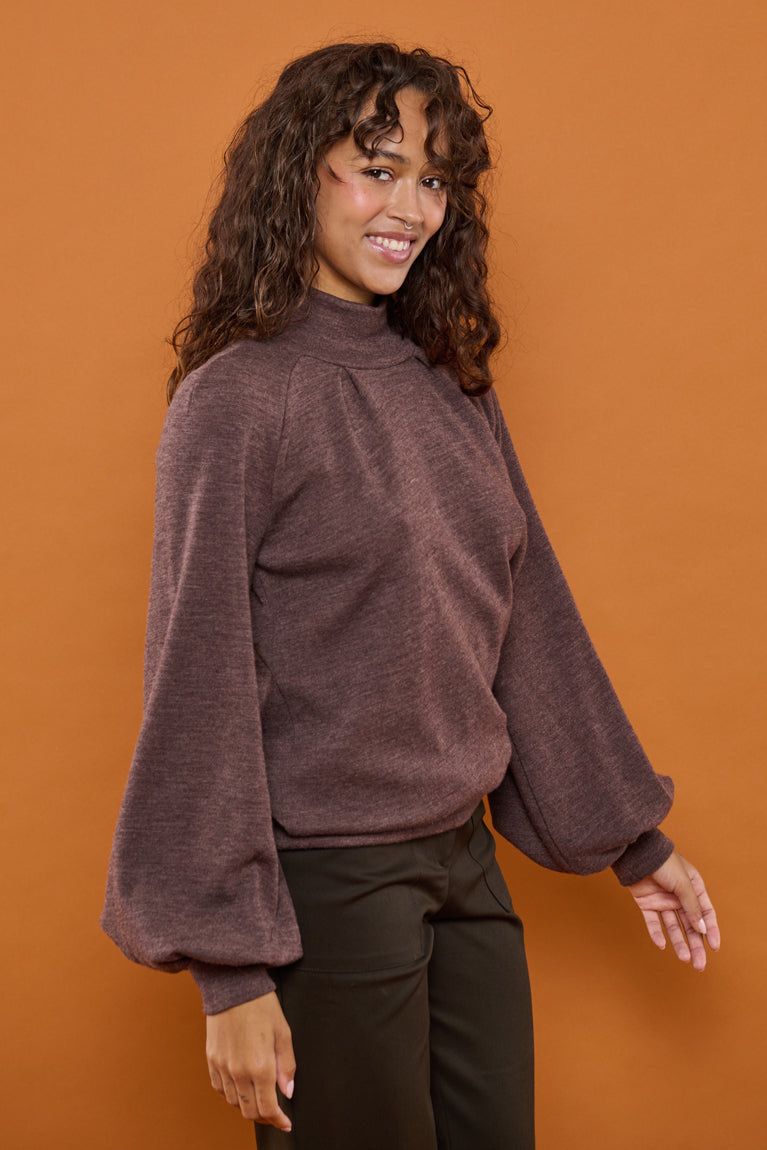Froks Fleur Bluse / Bark brown Merino wool