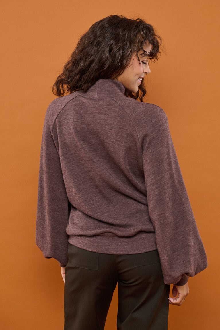Froks Fleur Bluse / Bark brown Merino wool