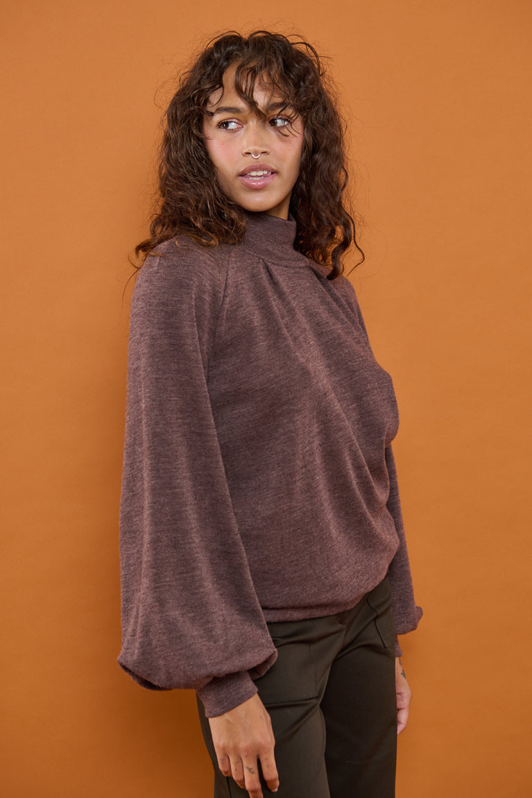 Froks Fleur Bluse / Bark brown Merino wool