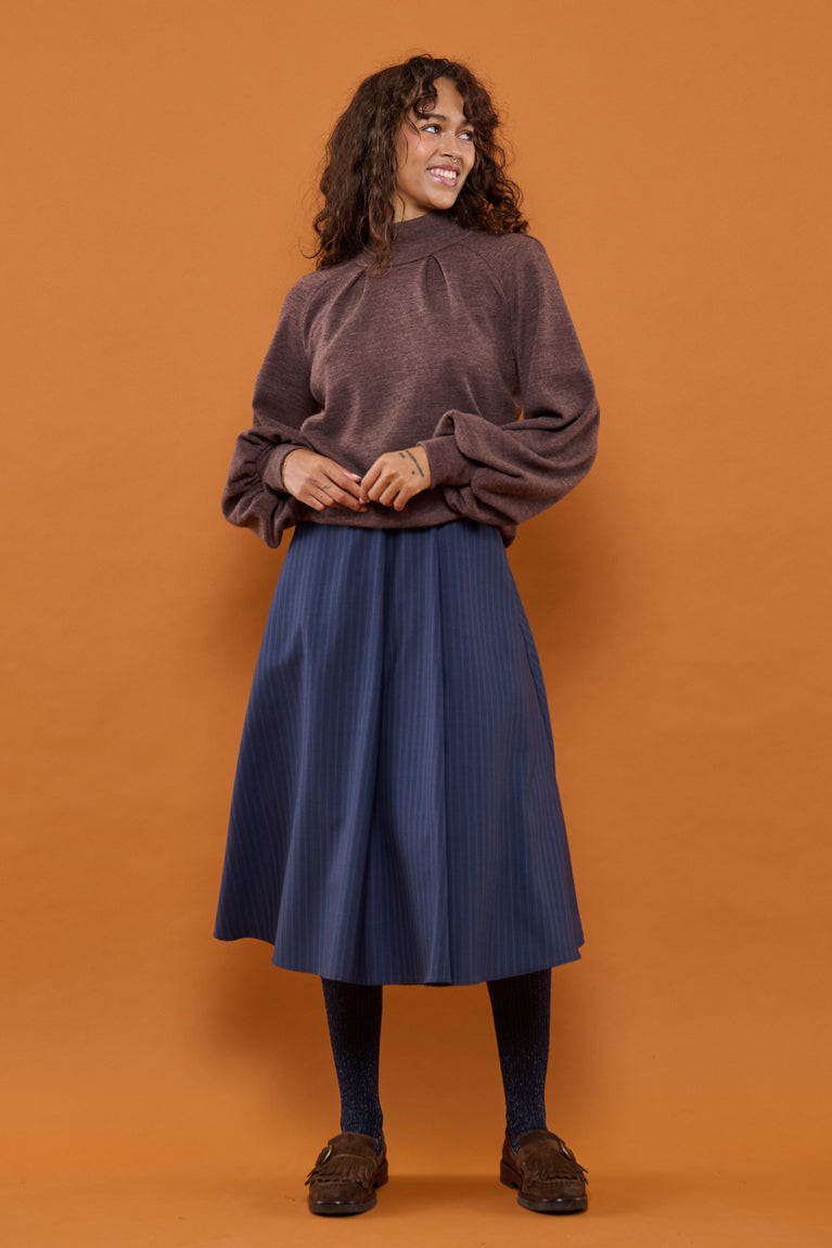 Froks Nora Nederdel / Navy & Rouge pin striped