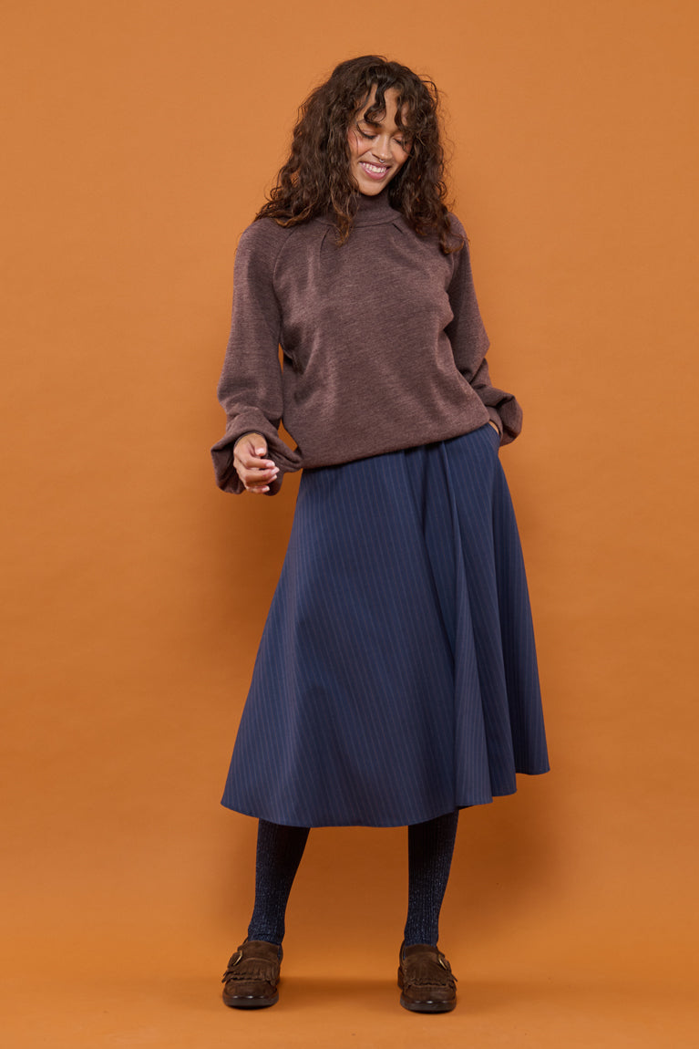 Froks Nora Nederdel / Navy & Rouge pin striped