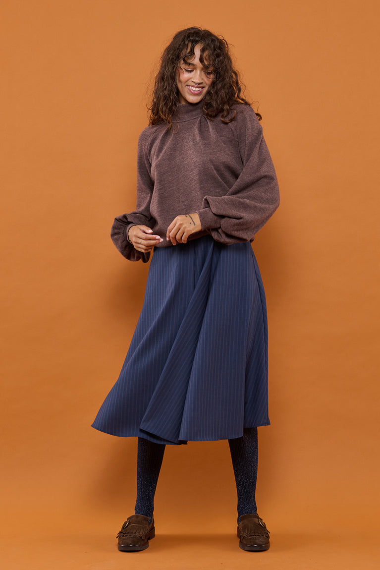 Froks Nora Nederdel / Navy & Rouge pin striped