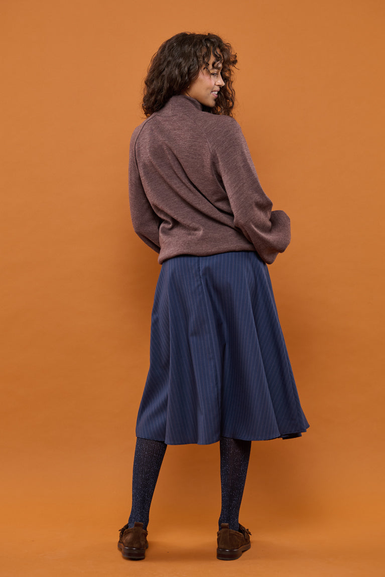 Froks Nora Nederdel / Navy & Rouge pin striped