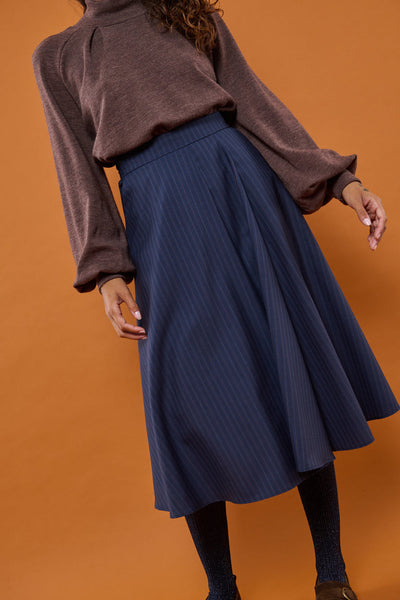 Froks Nora Nederdel / Navy & Rouge pin striped