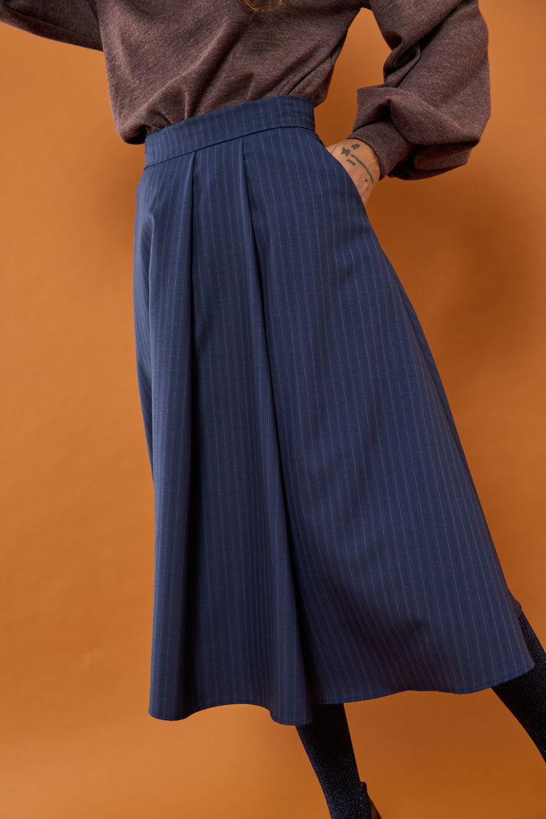 Froks Nora Nederdel / Navy & Rouge pin striped