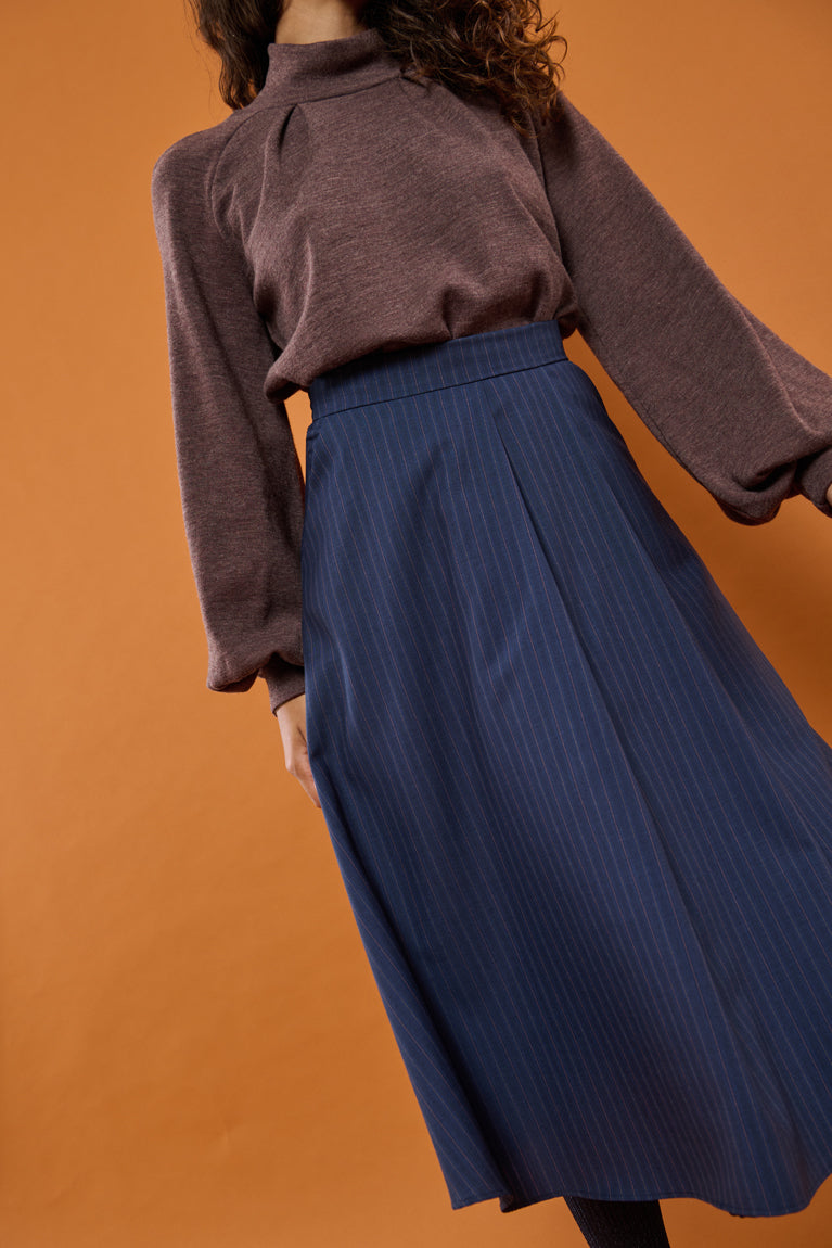 Froks Nora Nederdel / Navy & Rouge pin striped