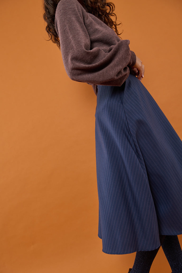 Froks Nora Nederdel / Navy & Rouge pin striped