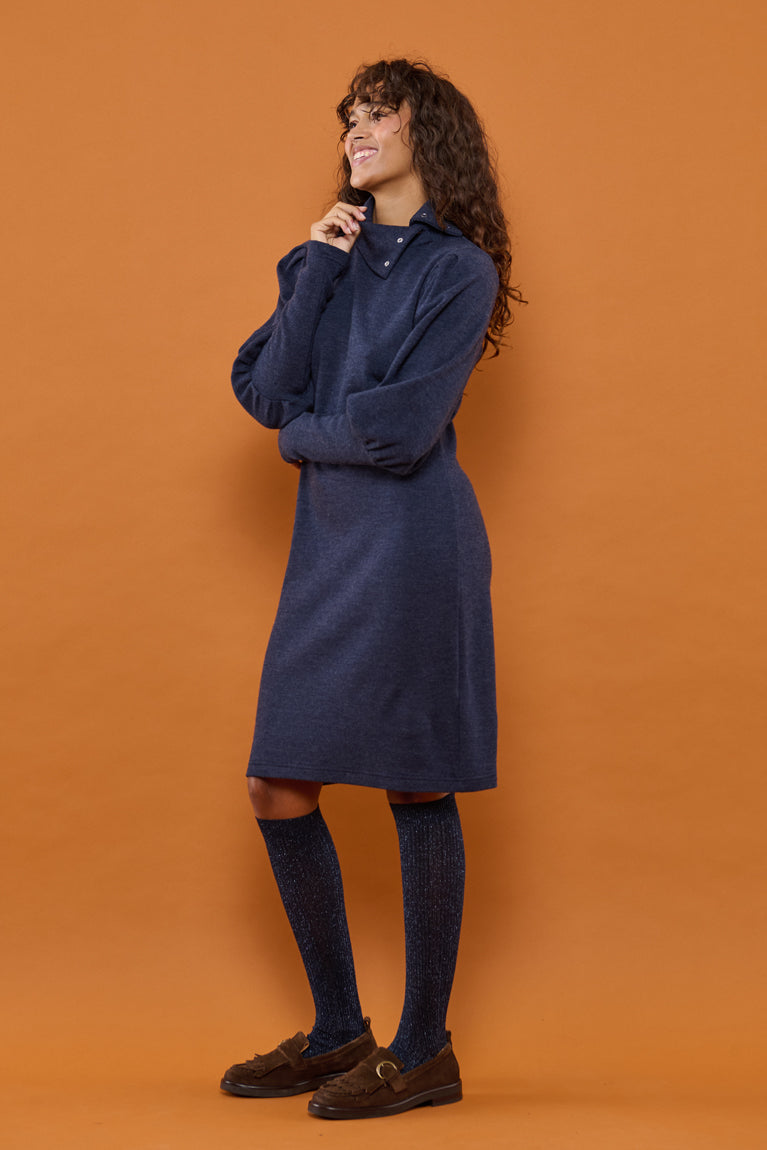 Froks Jenny Kjole / Night blue Merino wool
