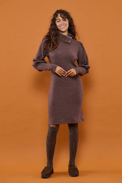 Froks Jenny Kjole / Bark brown Merino wool