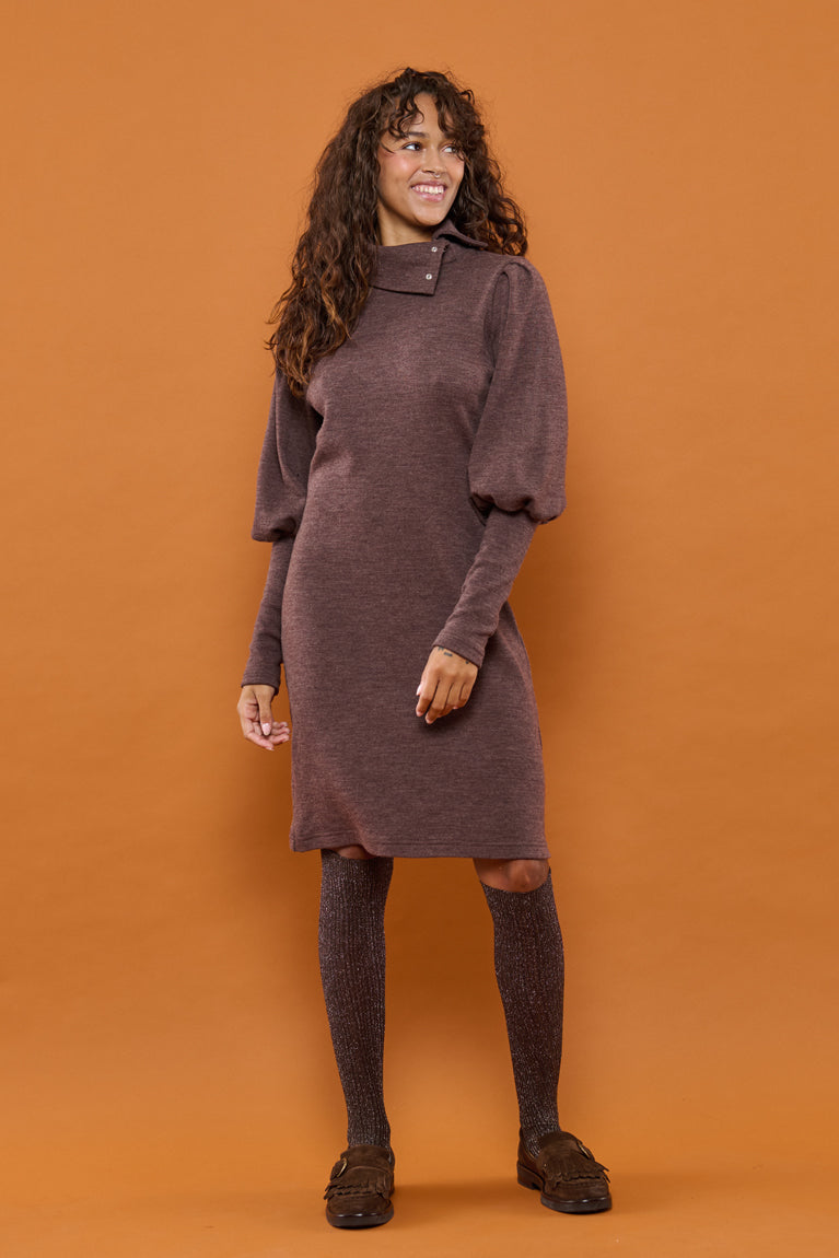 Froks Jenny Kjole / Bark brown Merino wool