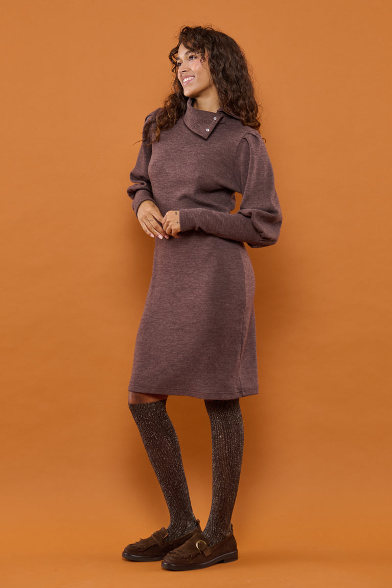 Froks Jenny Kjole / Bark brown Merino wool