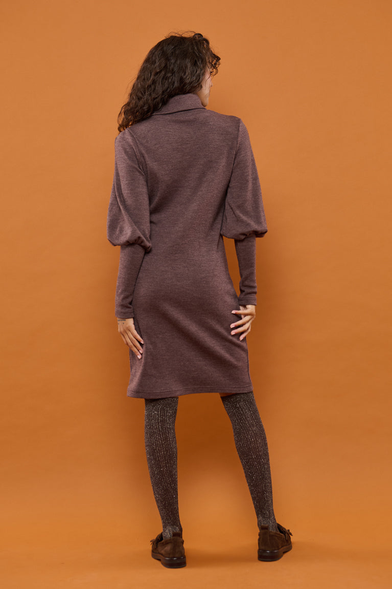 Froks Jenny Kjole / Bark brown Merino wool