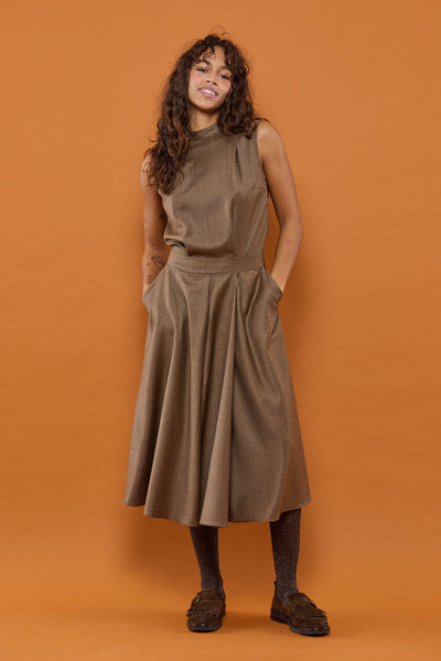 Froks Nora Kjole / Mocha & Pepita wool