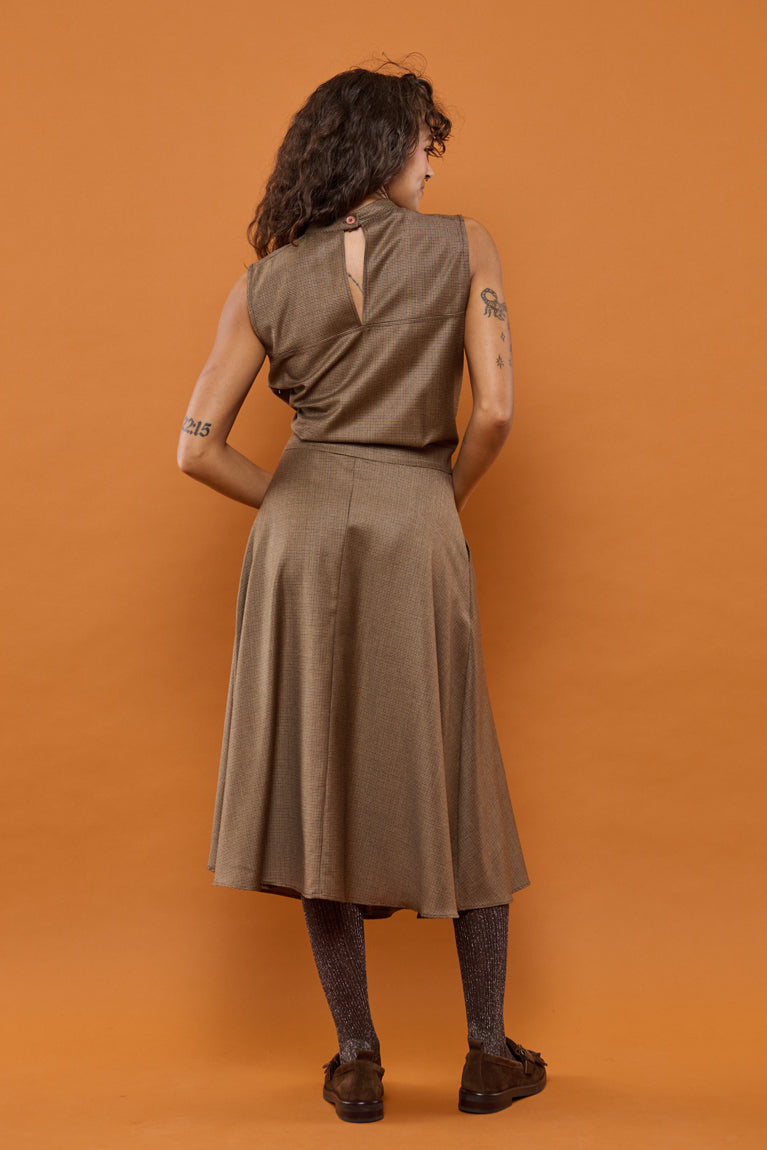 Froks Nora Kjole / Mocha & Pepita wool