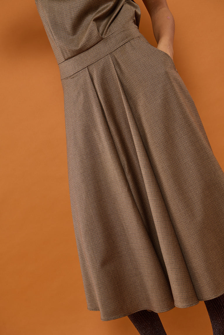 Froks Nora Kjole / Mocha & Pepita wool