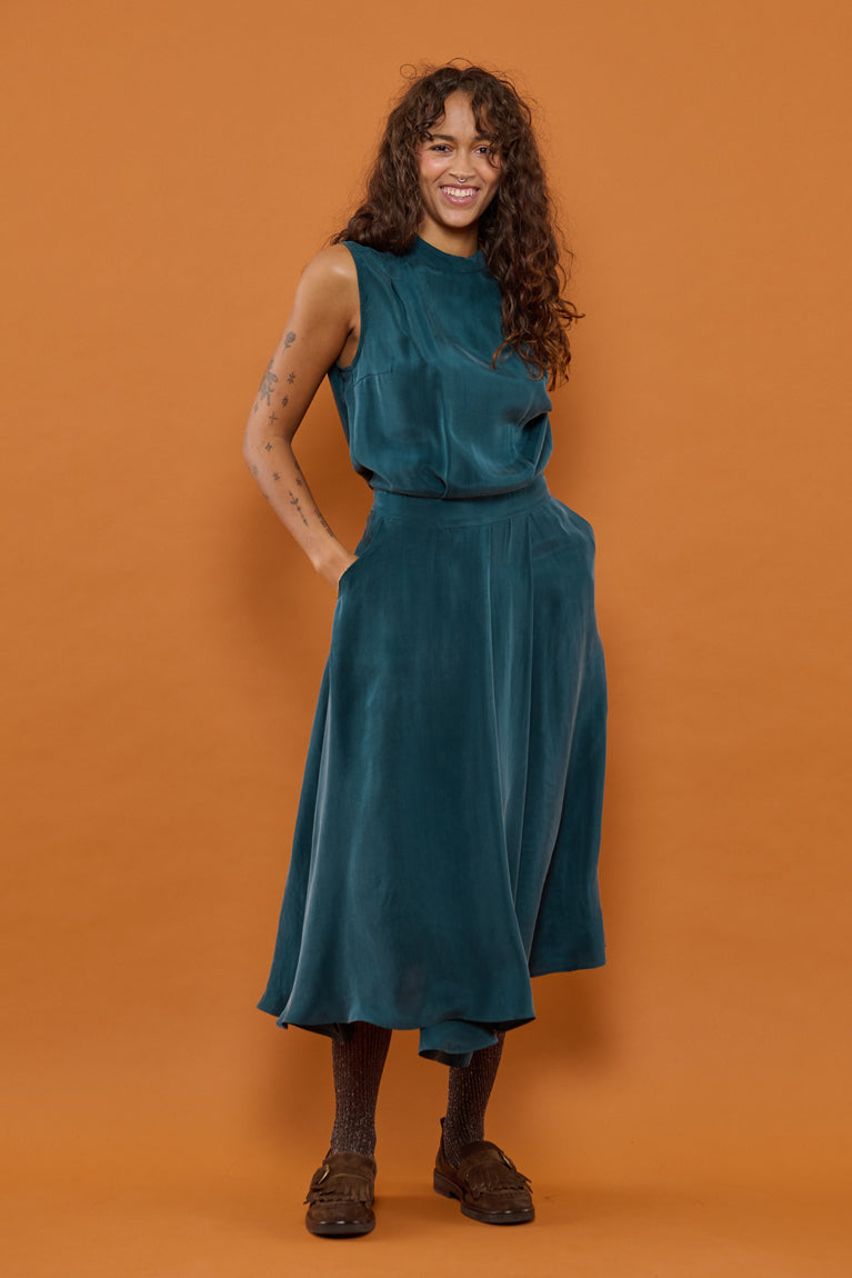 Froks Nora Kjole / Forest green