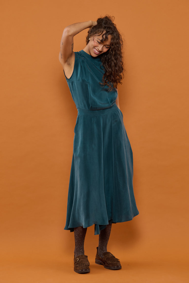 Froks Nora Kjole / Forest green