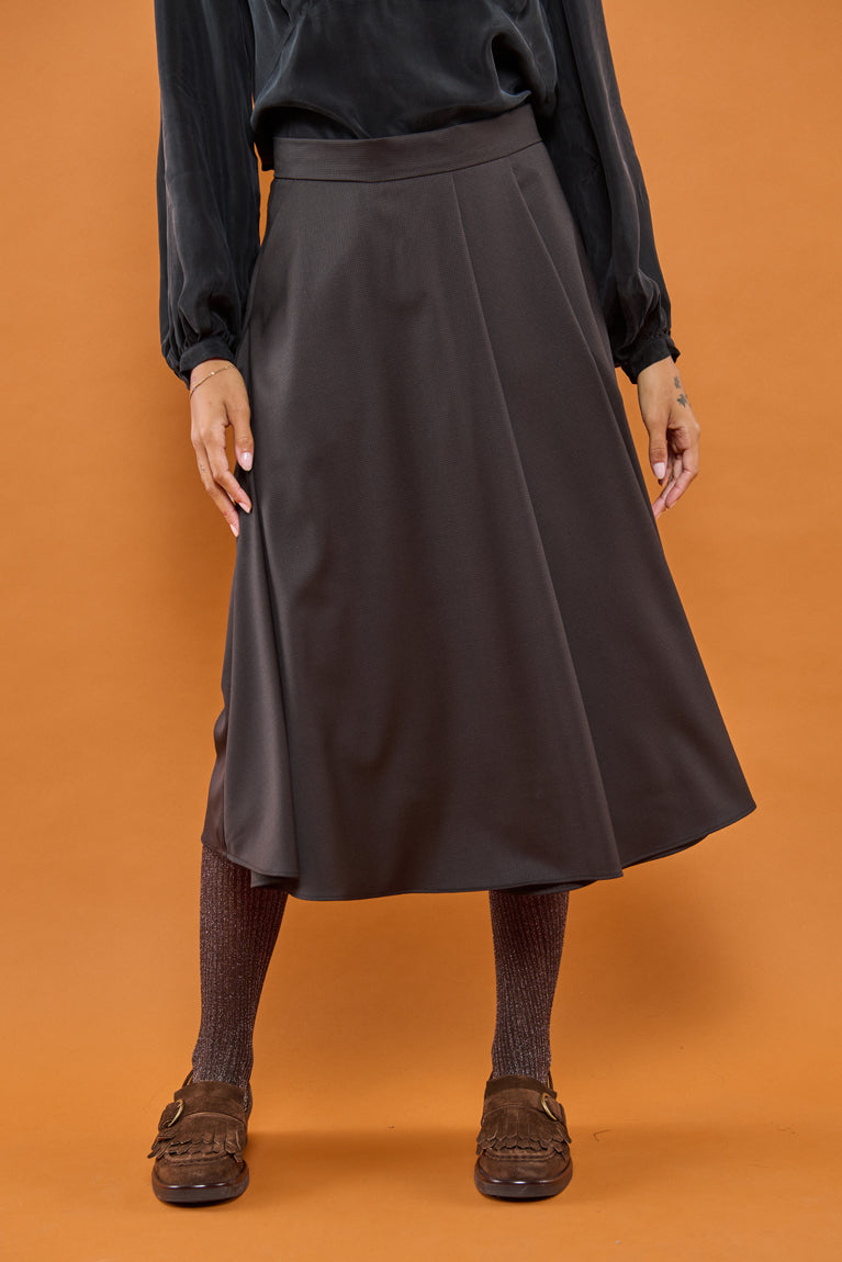 Froks Nora Nederdel / Coffee brown pepita wool