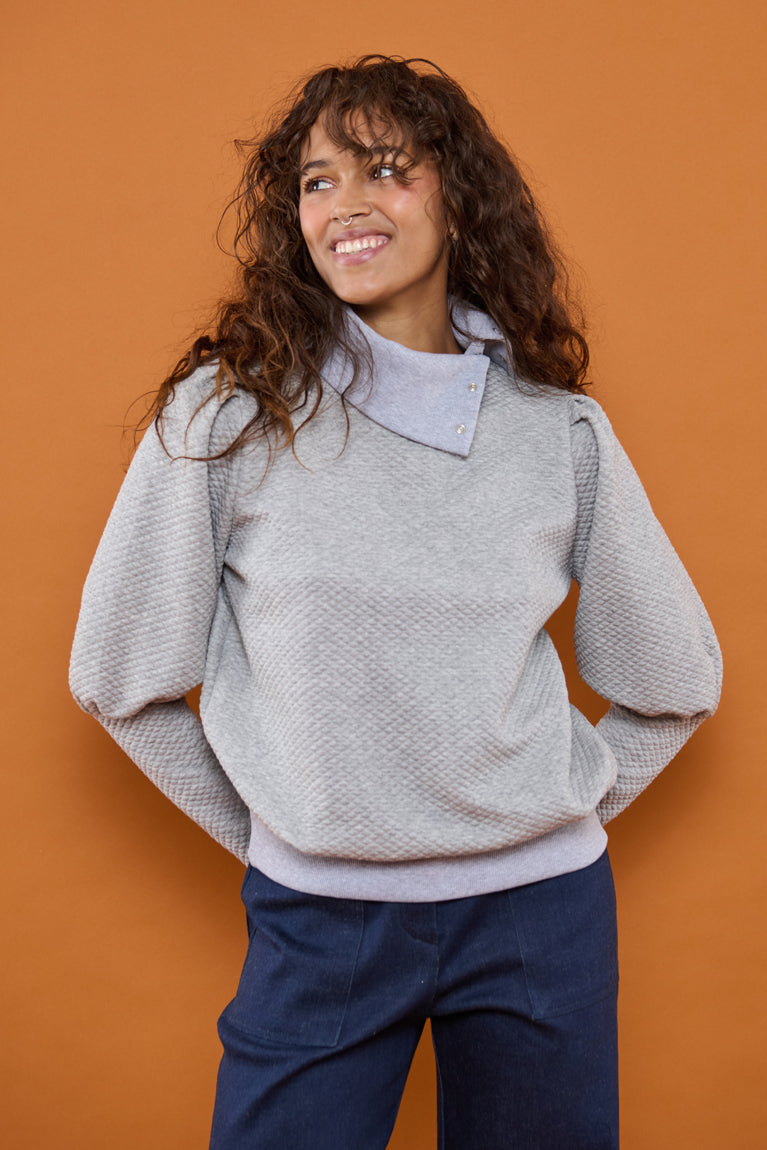 Froks Jenny Bluse / Drizzle melange textured