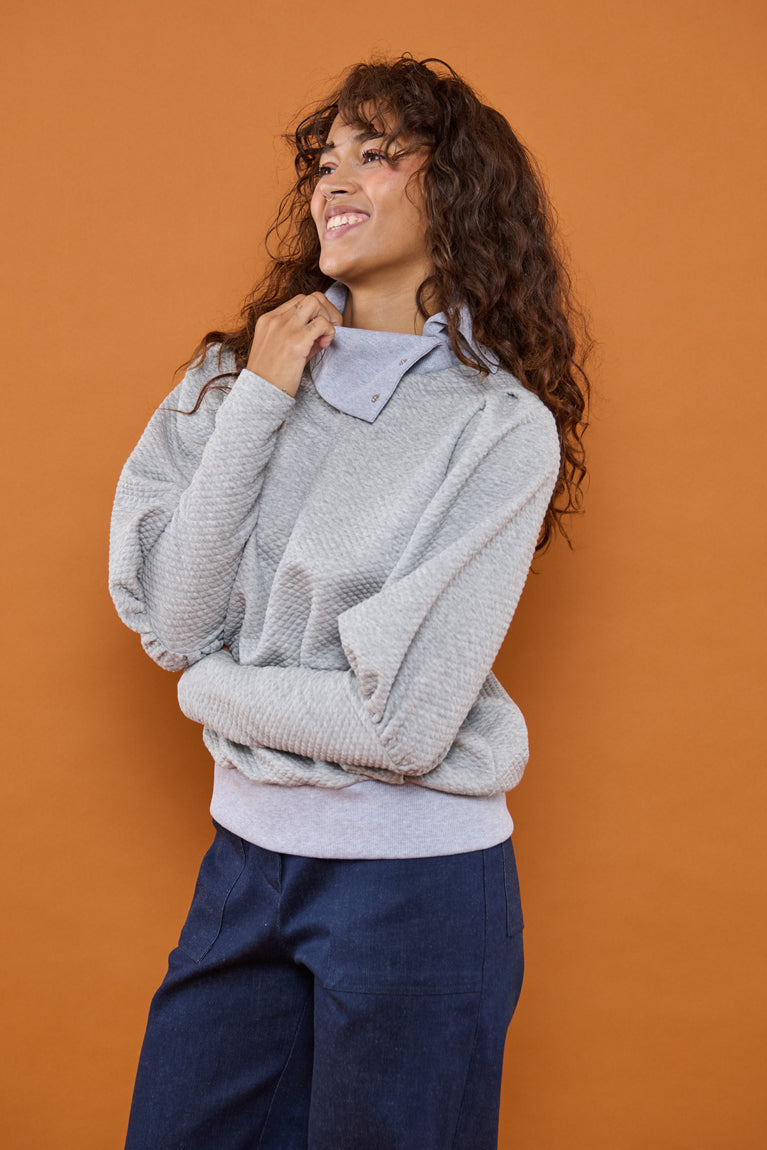 Froks Jenny Bluse / Drizzle melange textured