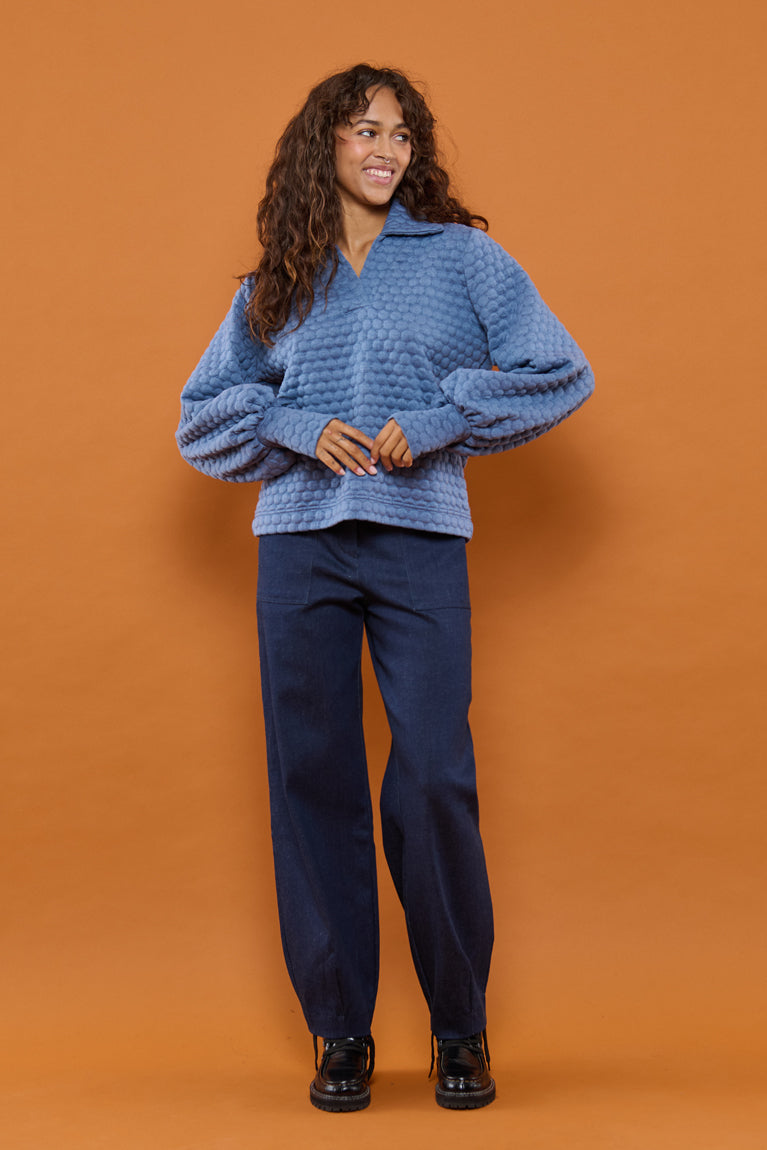 Froks Maya Sweatshirt / Shadow blue & bubbles