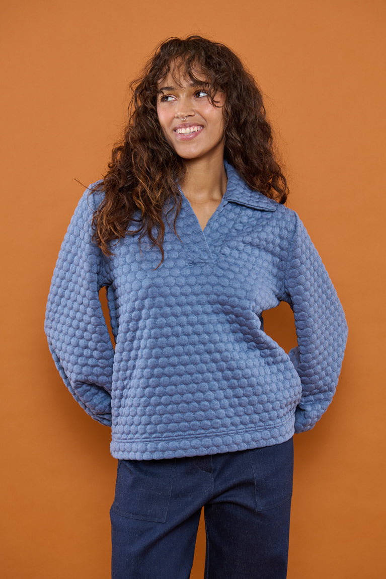 Froks Maya Sweatshirt / Shadow blue & bubbles