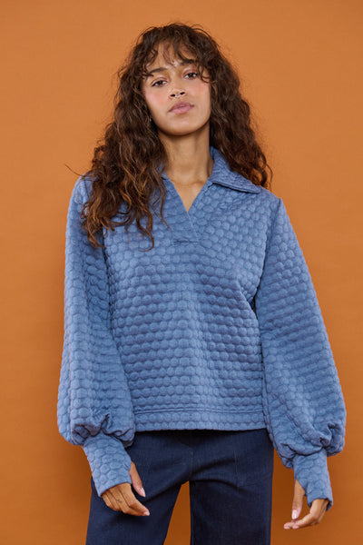 Froks Maya Sweatshirt / Shadow blue & bubbles