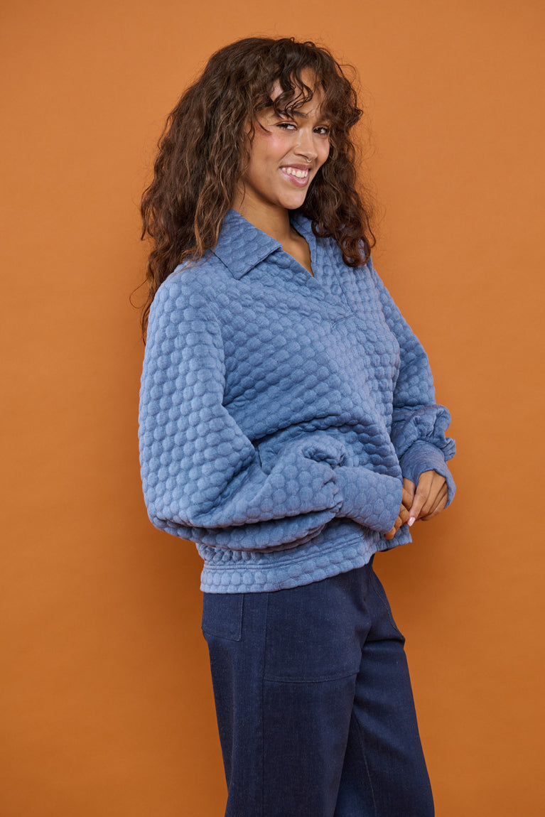 Froks Maya Sweatshirt / Shadow blue & bubbles
