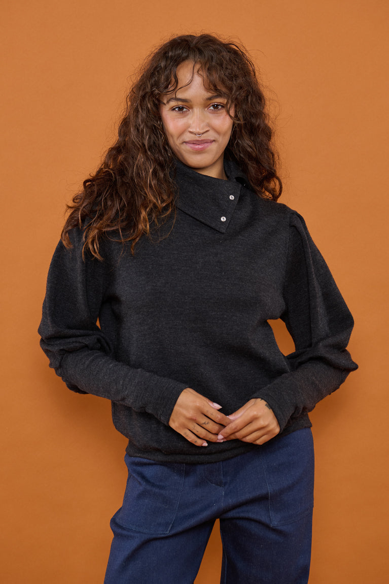 Froks Jenny Bluse / Ebony Merino wool