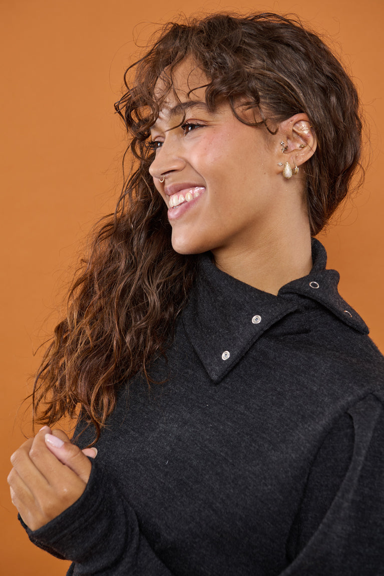 Froks Jenny Bluse / Ebony Merino wool