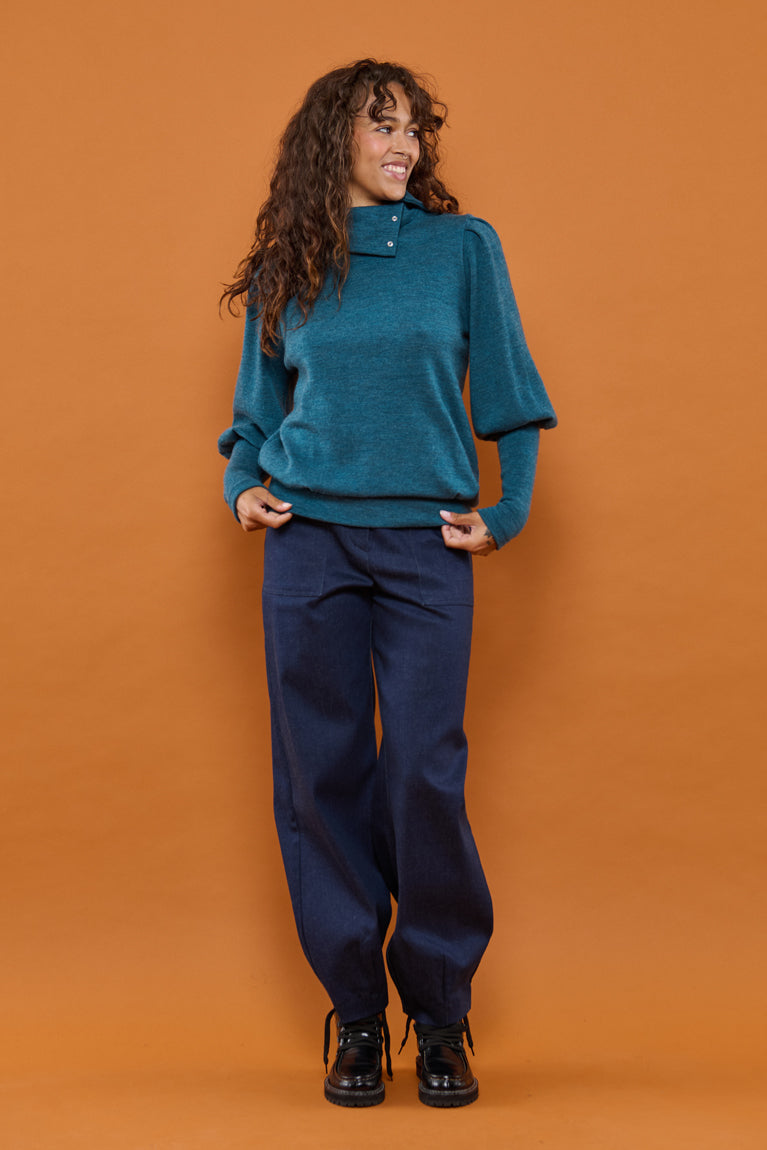 Froks Jenny Bluse / Sea moss Merino wool