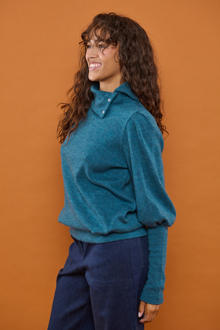 Froks Jenny Bluse / Sea moss Merino wool