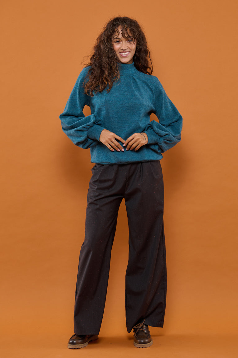 Froks Fleur Bluse / Sea moss Merino wool