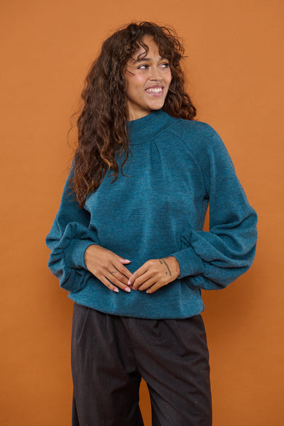 Froks Fleur Bluse / Sea moss Merino wool