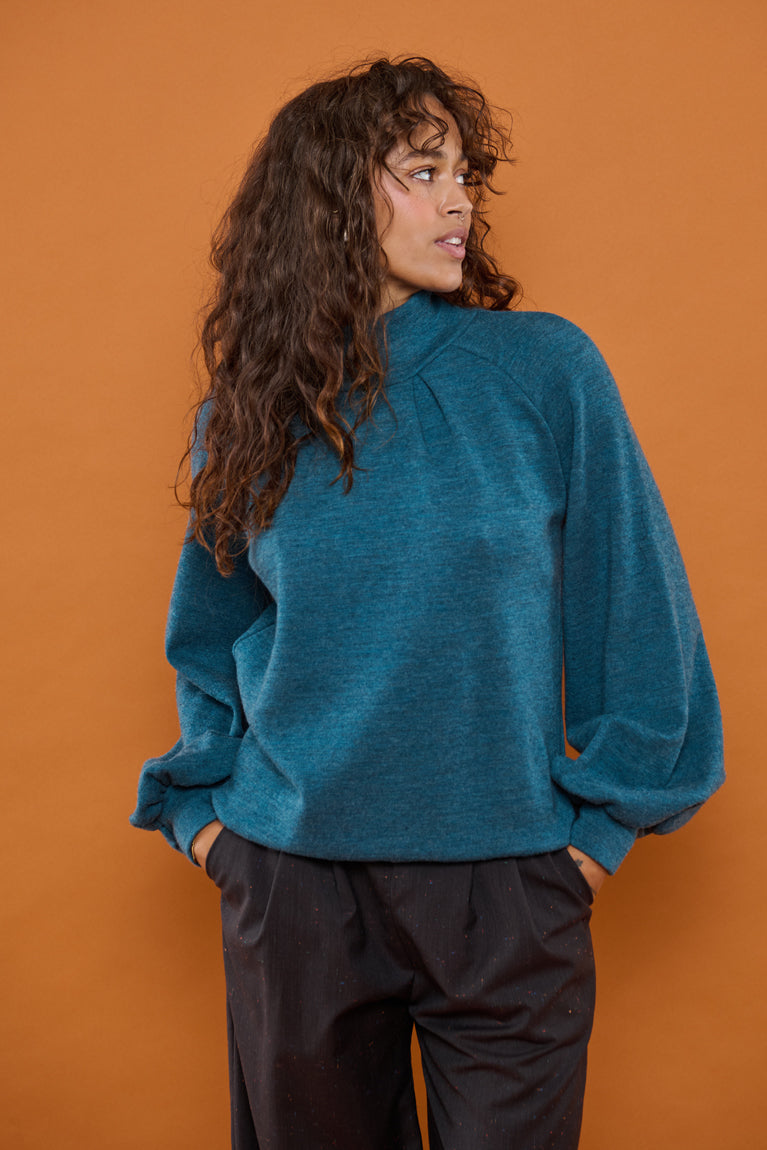 Froks Fleur Bluse / Sea moss Merino wool