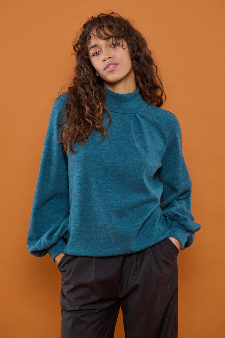 Froks Fleur Bluse / Sea moss Merino wool