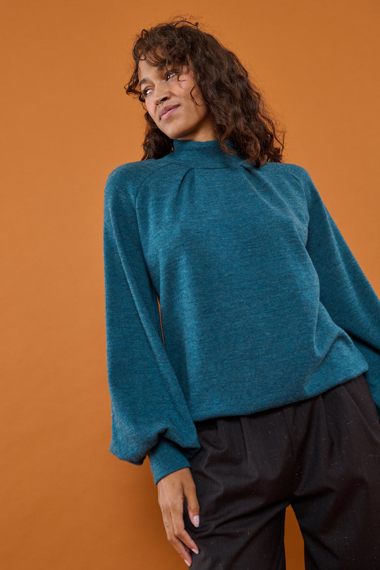 Froks Fleur Bluse / Sea moss Merino wool